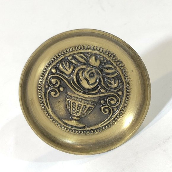 2 - Henlo Decorator Brass Curtain Holdbacks Floral Bouquet - Picture 6 of 11